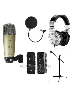 Studio Set(Headphone, Microphone,Stand,Pop Filter,Soundcard