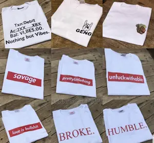 Plain 5,000/ Customized T-Shirt 10,000