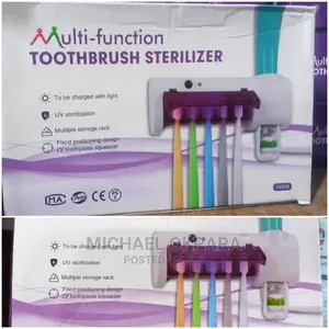 Toothbrush Holder, Dispenser and Sterilizer