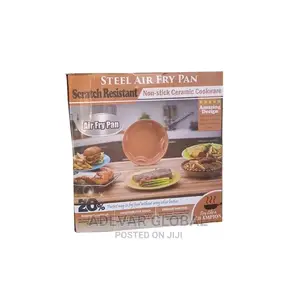 Non Stick Steel Air Fry Pan With Tempered Glass Lid-Cookware