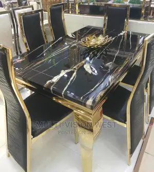 Golden Marble Top Dinning Set