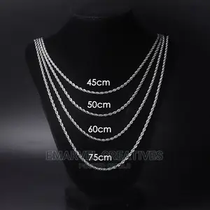Gold Color Twisted Rope Chain Necklaces for Men Hip Hop