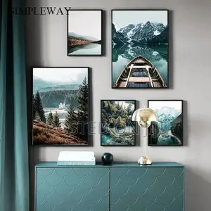 Mountain Lake Boat Print
