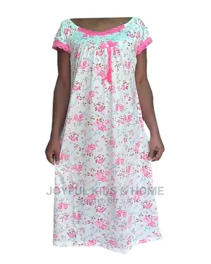 Ladies Midi Night Gown -Blue and Multi