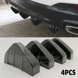4pcs Car Rear Bumper Spoiler Diffuser Universal Carbon