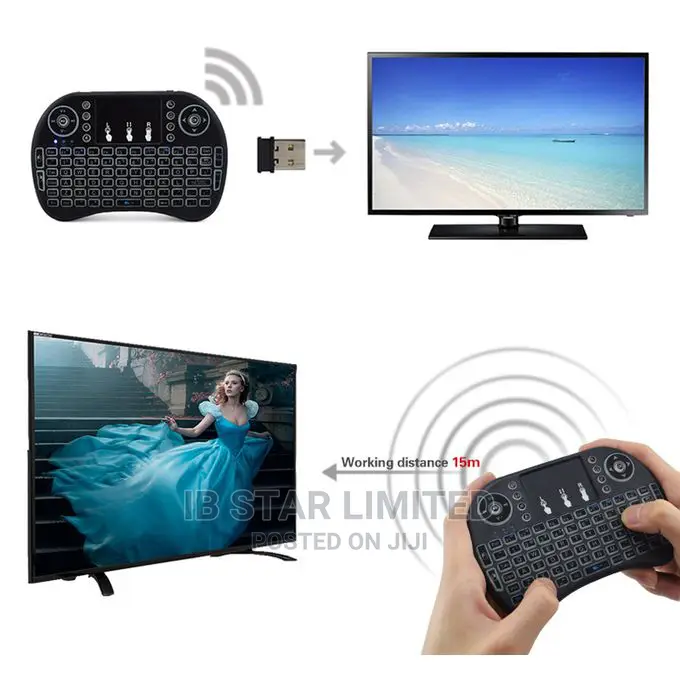 3 Colors Backlit I8 Mini 2.4ghz Air Mouse Wireless Keyboard