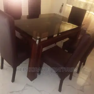 6 Seater Dinning Set With Glass Top