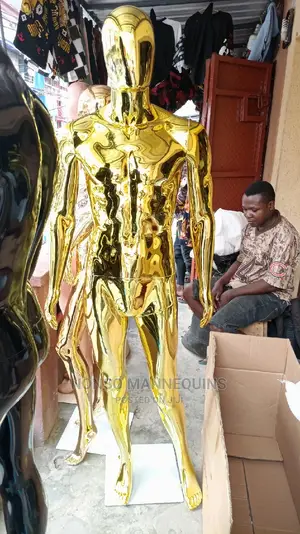 Medium Size Gold Male Full Body Display Chrome Mannequins