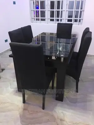6 Seater Dining With Glass Top