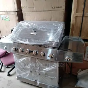 6burner Barbeque Grill With Stove and Cabinet