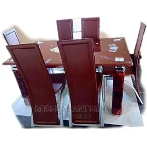 24 Mm Glass Dining Table Complete Set Six Seater