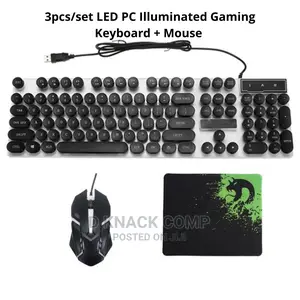 3pcs/Set Led Pc Illuminated Gaming Keyboard + Mouse + Pad