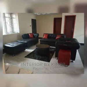 L-Shaped Leather Sofa With One Single +3pieces of Ottoman