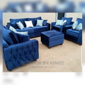 7seater Fabric Sofa With an Ottoman Designed With Bottoms