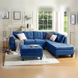 L-Shaped Fabric Sofa With an Ottoman.Production Time:6days