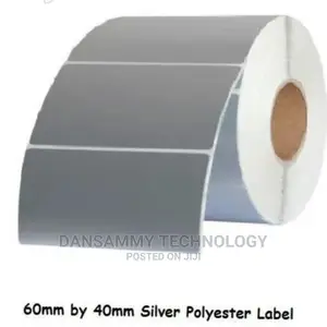 60 by 40 Silver Color Polyester Waterproof 1000label Sticker