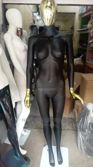 Gold And Black Female Display Matt Black Mannequin