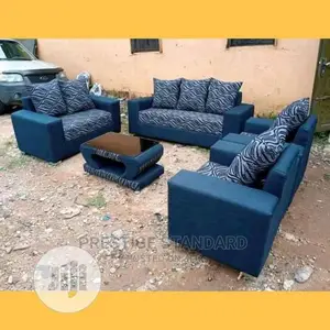 7 Seater of a Fabric Chair, With a Center Table