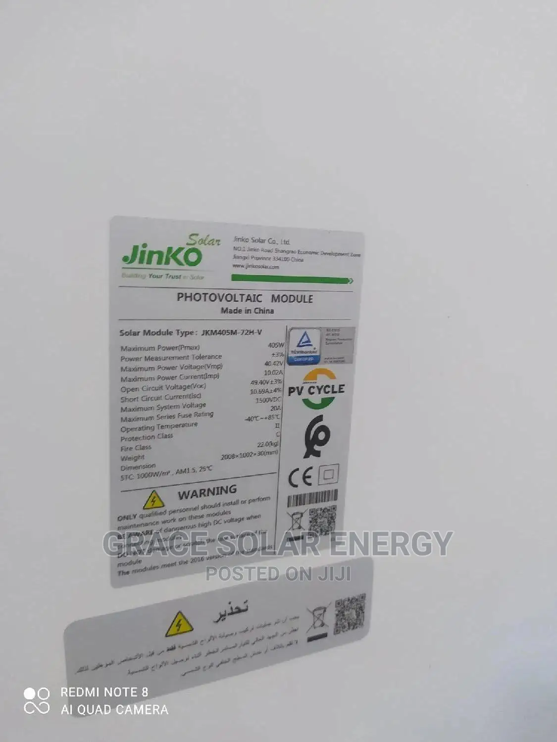 450watts Jinko Panel