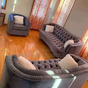Luxury 7 Seater Living Room Fabric Royal Chair
