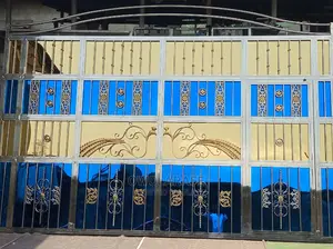 Stainless Steel Gold and Blue Design Gate