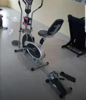 Orbitrak With Stepper and Dumbbells