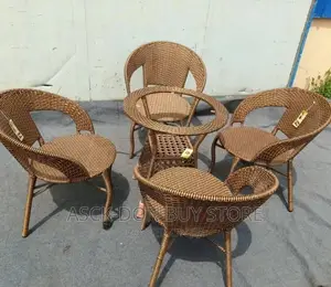 Weave Rattan Table With Chairs