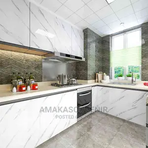 White Grey Adhesive Marble Wallpaper Sticker