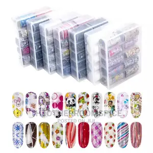 Pattern Flower Animal Foil Transfer Decals Sticker Nail Art