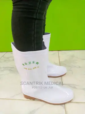 White Waterproof Boots Used in Medical