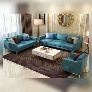 5seater Fabric Sofa With a Coffee Table Designe With Plated