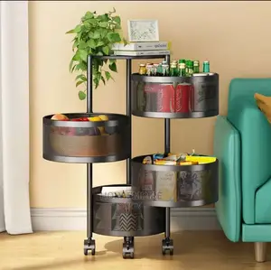 Rotate 360 Degrees Vegetable Shelf Kitchen Floor