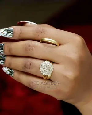 Set Of Couple's Wedding Ring Bb01 - Gold