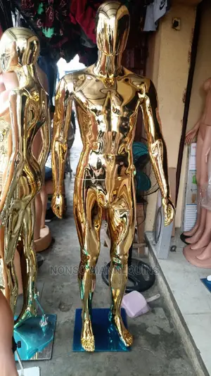 Normal Size Gold Chrome Male Full Body Mannequin
