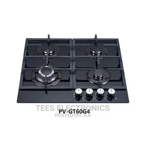Polystar 4 Burner Gas Hob With Glass Cooktop | Pv-gt60g4
