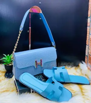 Trendy Hermes Designer Women's Leather Handbags/ Slippers.