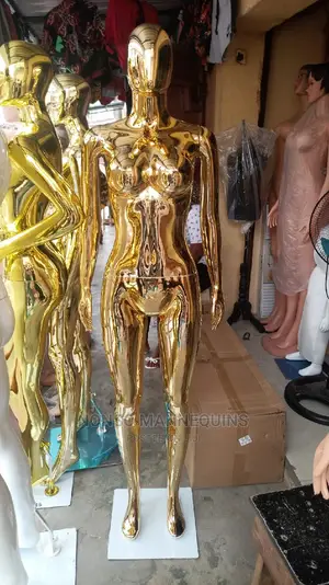 Size 10 Body Gold Chrome Female Shapy Mannequins
