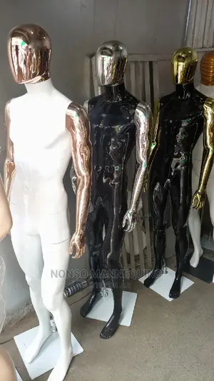 Chrome Gold, Silver, Male Full Body Mannequin