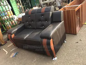 7 Seater Coffee Brown Leather Sofa