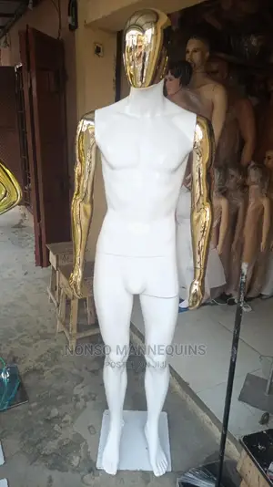 Gold White Male Faceless Mannequin