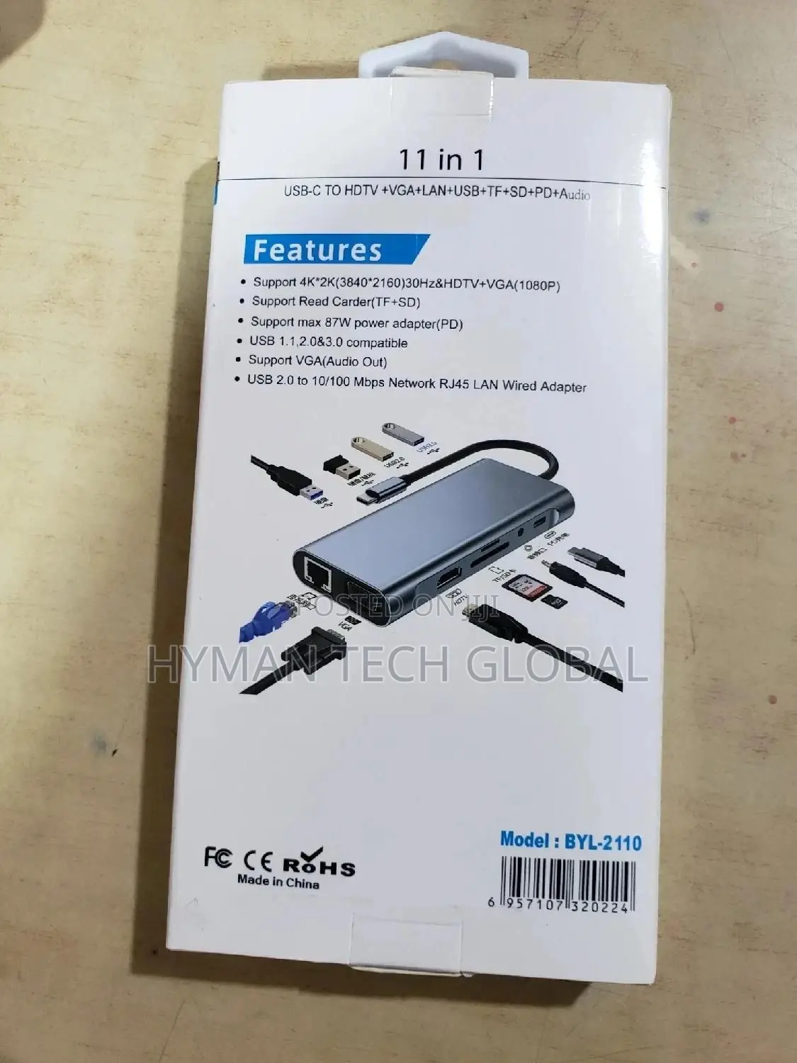 USB Type C 11 in 1 Docking Station Adapter