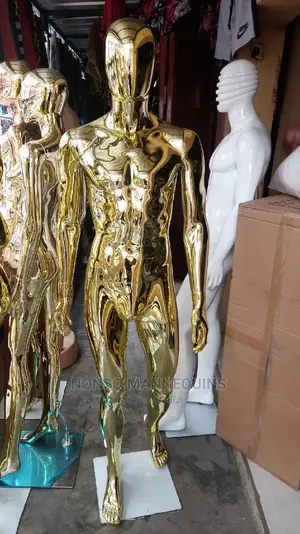 Full Body Gold Chrome Male Display Honey Comb Mannequins