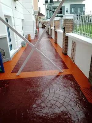 Painted Pro Printed Floor Polish on Interlocking and Stamp