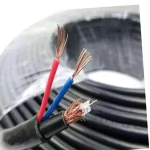 Rg59 Copper Cctv Camera Cable With Power By 100 Meters