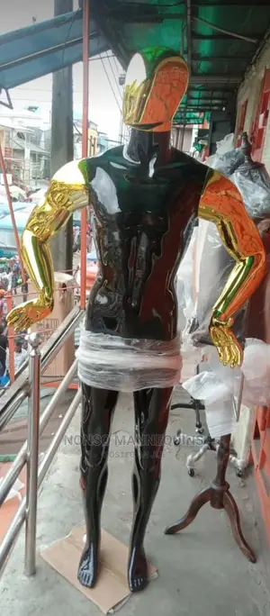 Gold Black Huge Body Male Display Mannequins