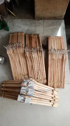 A Bundle Of 10 Pieces Wooden Clothes Hangers
