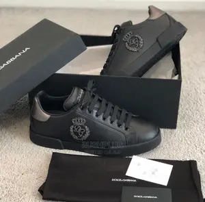 Dolce Gabbana “Black Crown Patch Portofino” Sneakers