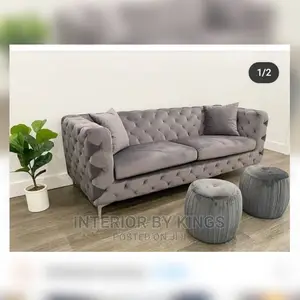 2seater Fabric Sofa With 2pics of Ottoman Can Come in Color