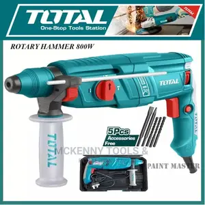 Total 800 Wtt Rotary Hammer 5pcs Extra Drill Bits Machine