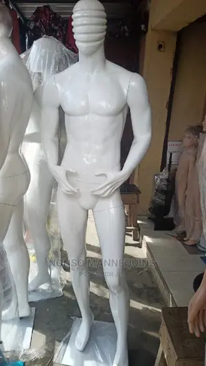 Fibre Line Line Face Glossy White Full Body Mannequin